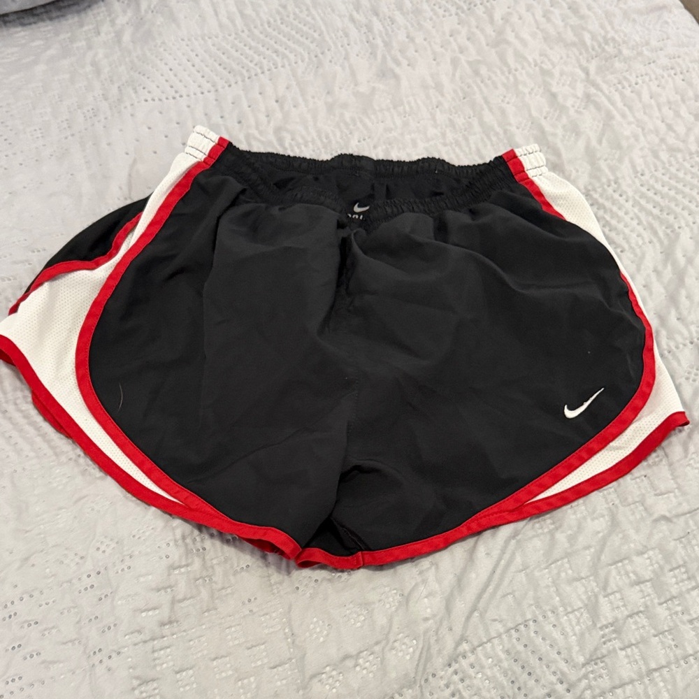 Nike Women's Black and Red Athletic Shorts